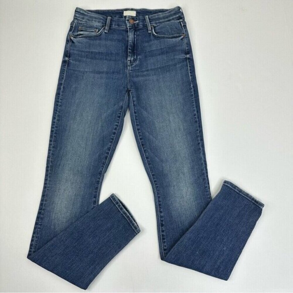 Mother The Looker Skinny Jeans Groovin Blue Mid Rise Stretch Denim 25-28X29.5